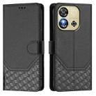 For Oukitel C57s Honeycomb Embossing RFID Leather Phone Case(Black) - 2