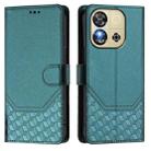 For Oukitel C57s Honeycomb Embossing RFID Leather Phone Case(Peacock Green) - 2