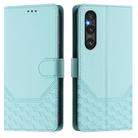 For Sony Xperia 1 V 2023 Honeycomb Embossing RFID Leather Phone Case(Mint Green) - 2