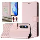 For Sony Xperia 1 V 2023 Honeycomb Embossing RFID Leather Phone Case(Pink) - 1