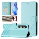 For Sony Xperia 1 VI 2024 Honeycomb Embossing RFID Leather Phone Case(Mint Green) - 1