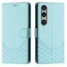 For Sony Xperia 1 VI 2024 Honeycomb Embossing RFID Leather Phone Case(Mint Green) - 2