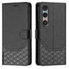 For Sony Xperia 1 VI 2024 Honeycomb Embossing RFID Leather Phone Case(Black) - 2