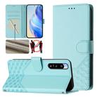 For Sony Xperia 5 IV Honeycomb Embossing RFID Leather Phone Case(Mint Green) - 1