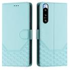 For Sony Xperia 5 IV Honeycomb Embossing RFID Leather Phone Case(Mint Green) - 2