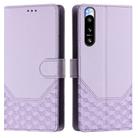 For Sony Xperia 5 IV Honeycomb Embossing RFID Leather Phone Case(Light Purple) - 2