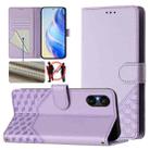 For Sony Xperia 5 V Honeycomb Embossing RFID Leather Phone Case(Light Purple) - 1