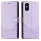 For Sony Xperia 5 V Honeycomb Embossing RFID Leather Phone Case(Light Purple) - 2