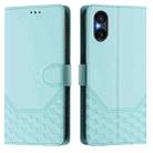 For Sony Xperia 5 VI 2024 Honeycomb Embossing RFID Leather Phone Case(Mint Green) - 2