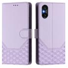 For Sony Xperia 5 VI 2024 Honeycomb Embossing RFID Leather Phone Case(Light Purple) - 2