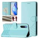 For Sony Xperia 10 IV Honeycomb Embossing RFID Leather Phone Case(Mint Green) - 1