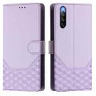 For Sony Xperia 10 IV Honeycomb Embossing RFID Leather Phone Case(Light Purple) - 2