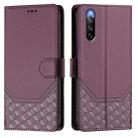 For Sony Xperia 10 IV Honeycomb Embossing RFID Leather Phone Case(Violet) - 2