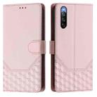 For Sony Xperia 10 V 2023 Honeycomb Embossing RFID Leather Phone Case(Pink) - 2