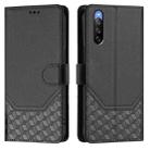 For Sony Xperia 10 V 2023 Honeycomb Embossing RFID Leather Phone Case(Black) - 2