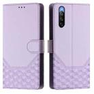 For Sony Xperia 10 V 2023 Honeycomb Embossing RFID Leather Phone Case(Light Purple) - 2