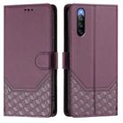 For Sony Xperia 10 V 2023 Honeycomb Embossing RFID Leather Phone Case(Violet) - 2