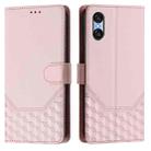 For Sony Xperia 10 VI 2024 Honeycomb Embossing RFID Leather Phone Case(Pink) - 2