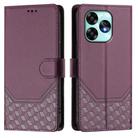 For Umidigi A15 / A15C / A15T Honeycomb Embossing RFID Leather Phone Case(Violet) - 2