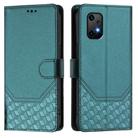 For Umidigi Bison X20 Honeycomb Embossing RFID Leather Phone Case(Peacock Green) - 2