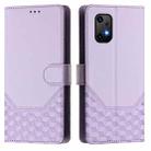 For Umidigi Bison X20 Honeycomb Embossing RFID Leather Phone Case(Light Purple) - 2