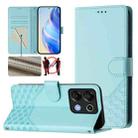 For Umidigi G9 5G Honeycomb Embossing RFID Leather Phone Case(Mint Green) - 1