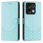 For Umidigi G9 5G Honeycomb Embossing RFID Leather Phone Case(Mint Green) - 2