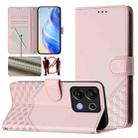 For Umidigi G9 5G Honeycomb Embossing RFID Leather Phone Case(Pink) - 1