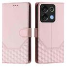 For Umidigi G9 5G Honeycomb Embossing RFID Leather Phone Case(Pink) - 2