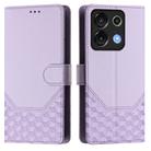 For Umidigi G9 5G Honeycomb Embossing RFID Leather Phone Case(Light Purple) - 2