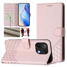 For Umidigi Note 90 Honeycomb Embossing RFID Leather Phone Case(Pink) - 1