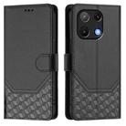 For Umidigi Note 90 Honeycomb Embossing RFID Leather Phone Case(Black) - 2