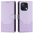 For Umidigi Note 90 Honeycomb Embossing RFID Leather Phone Case(Light Purple) - 2