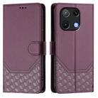 For Umidigi Note 90 Honeycomb Embossing RFID Leather Phone Case(Violet) - 2