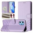 For Umidigi Power 7 Max Honeycomb Embossing RFID Leather Phone Case(Light Purple) - 1