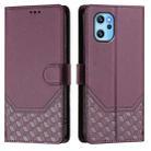 For Umidigi Power 7 Max Honeycomb Embossing RFID Leather Phone Case(Violet) - 2