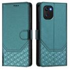 For Umidigi Power 7 / 7S Honeycomb Embossing RFID Leather Phone Case(Peacock Green) - 2