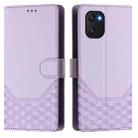 For Umidigi Power 7 / 7S Honeycomb Embossing RFID Leather Phone Case(Light Purple) - 2