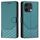For Umidigi Note 100 Honeycomb Embossing RFID Leather Phone Case(Peacock Green) - 2