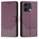 For Umidigi Note 100 Honeycomb Embossing RFID Leather Phone Case(Violet) - 2