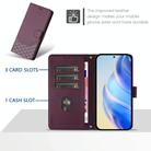 For Umidigi Note 100 Honeycomb Embossing RFID Leather Phone Case(Violet) - 3