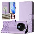 For Umidigi G100 Pro Honeycomb Embossing RFID Leather Phone Case(Light Purple) - 1