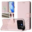 For ZTE Blade A35 / A55 Honeycomb Embossing RFID Leather Phone Case(Pink) - 1