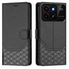 For ZTE Blade A35 / A55 Honeycomb Embossing RFID Leather Phone Case(Black) - 2