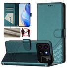 For ZTE Blade A35 / A55 Honeycomb Embossing RFID Leather Phone Case(Peacock Green) - 1