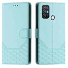 For ZTE Blade A52 Honeycomb Embossing RFID Leather Phone Case(Mint Green) - 2