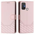 For ZTE Blade A52 Honeycomb Embossing RFID Leather Phone Case(Pink) - 2