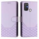 For ZTE Blade A52 Honeycomb Embossing RFID Leather Phone Case(Light Purple) - 2