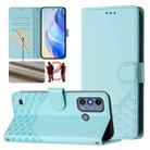 For ZTE Blade A53 / A53+ Honeycomb Embossing RFID Leather Phone Case(Mint Green) - 1