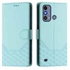 For ZTE Blade A53 / A53+ Honeycomb Embossing RFID Leather Phone Case(Mint Green) - 2